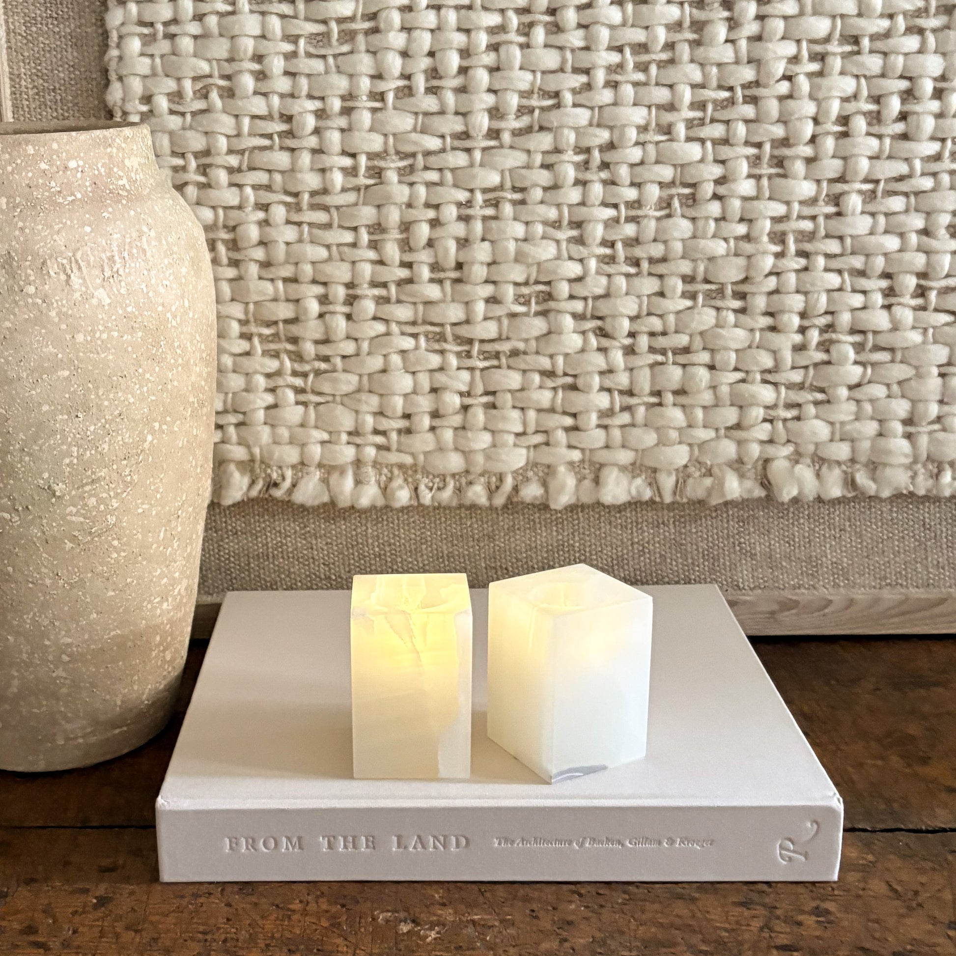 handmade onyx tealight candle holders