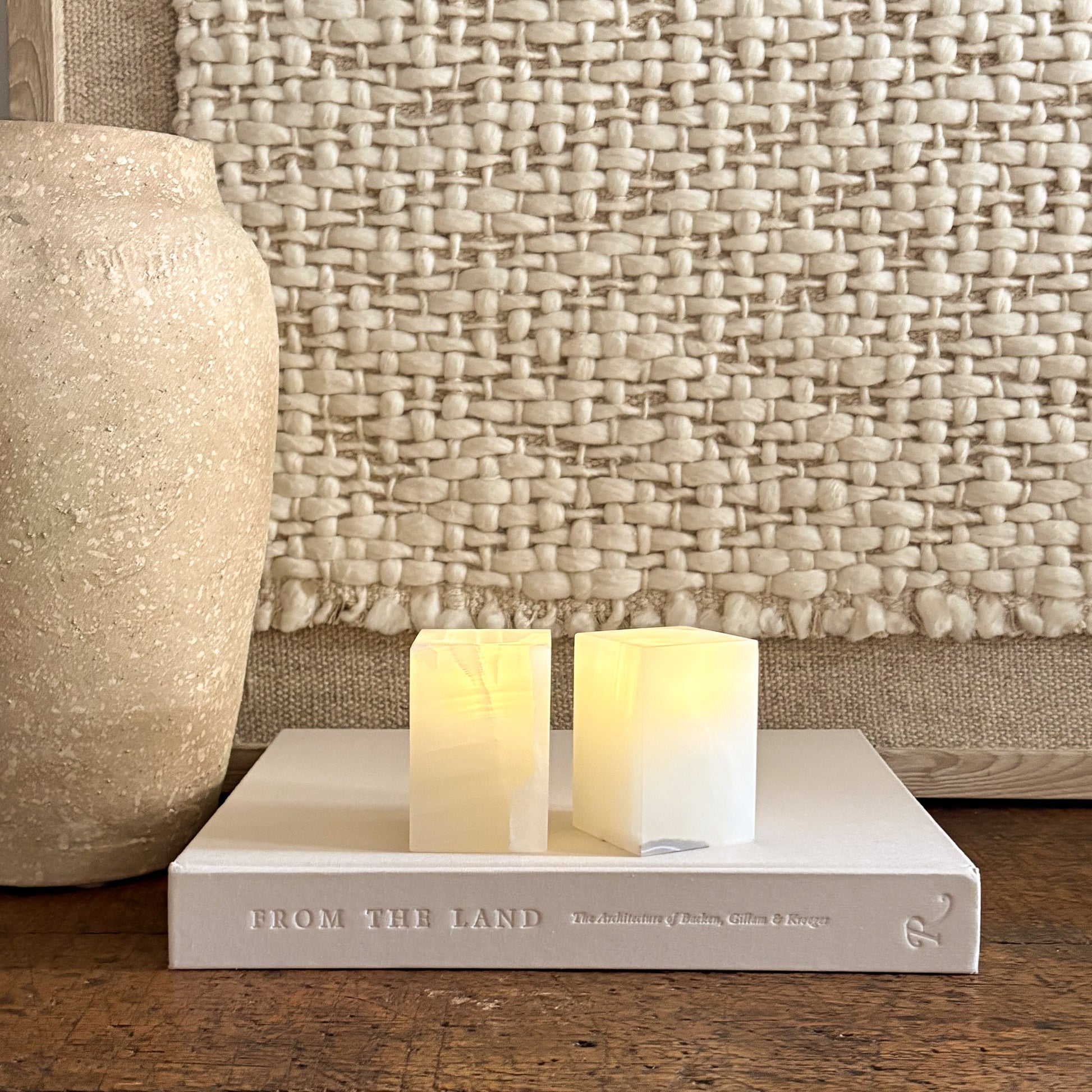 natural onyx stone tealight candle holders