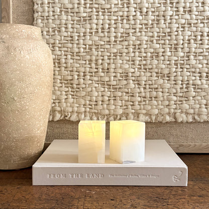 natural onyx stone tealight candle holders