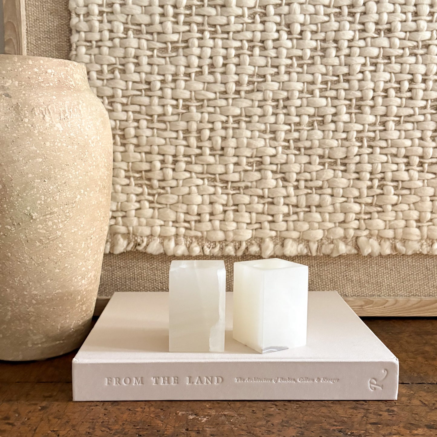 natural stone tealight candle holders