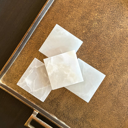 natural white stone coaster set