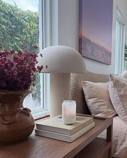 Modern organic white onyx candle holder with timeless natural beauty