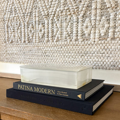 • Luxury white onyx jewelry box handcrafted from natural stone