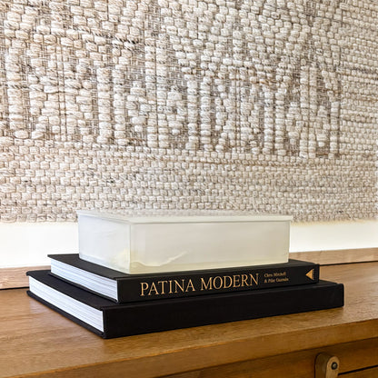 Natural white onyx decorative box with lid for coffee table styling