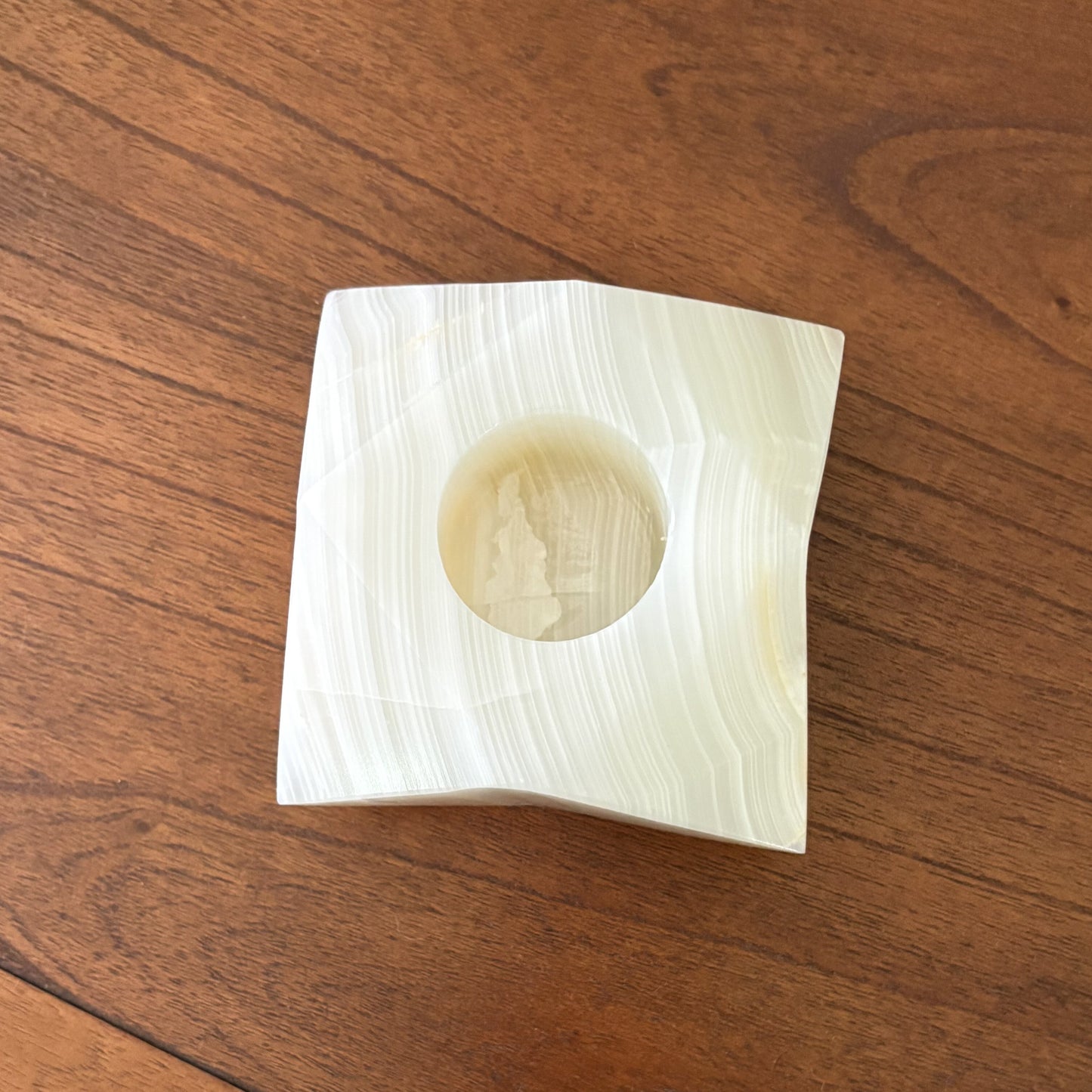 Natural stone tealight candle holder