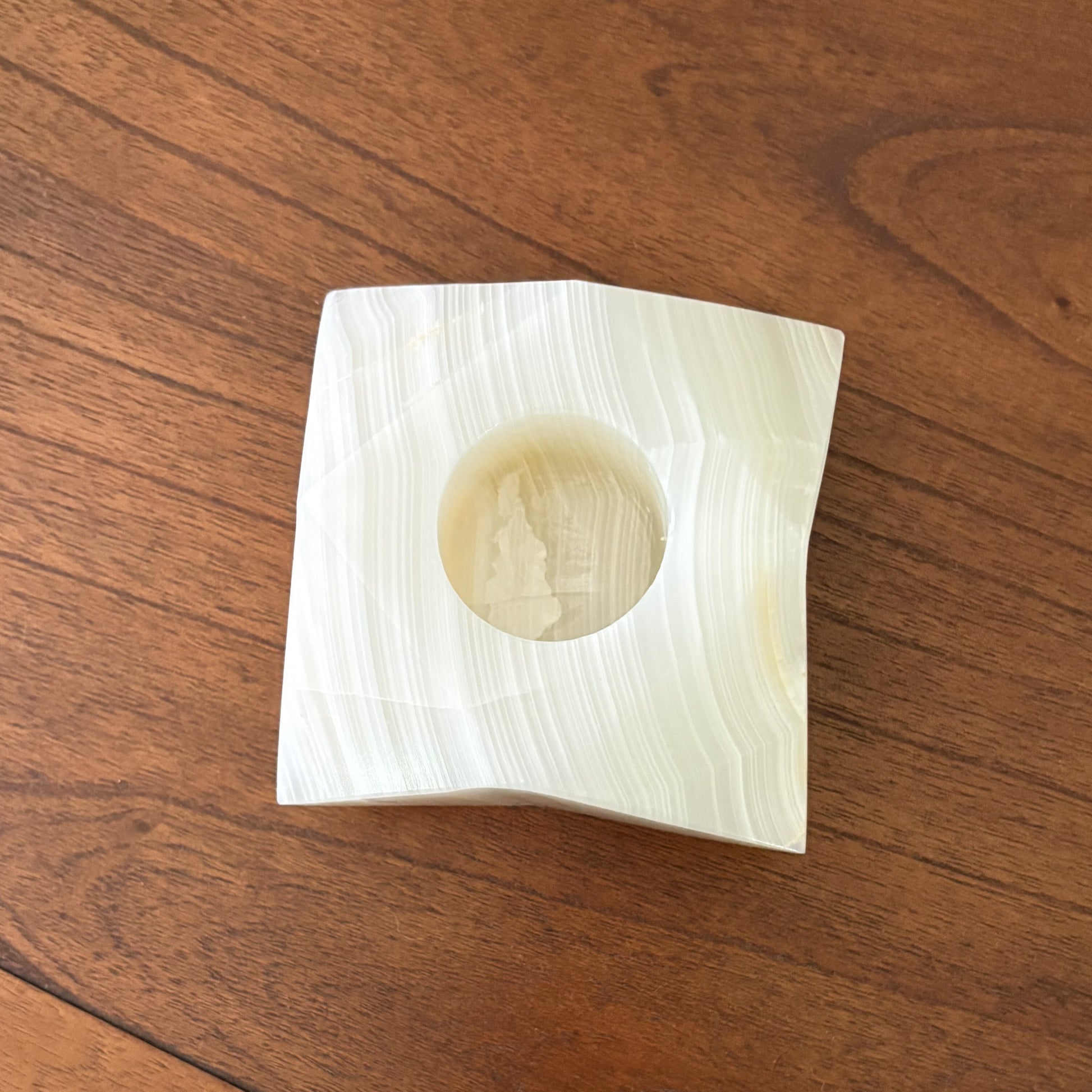 Natural stone tealight candle holder