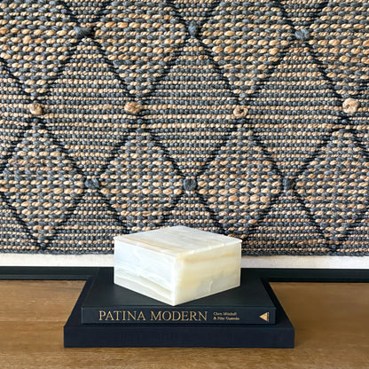Modern luxury white onyx lidded box home decor styling
