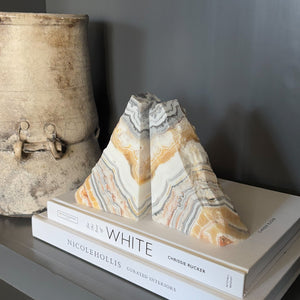 mexican zebra onyx stone bookends