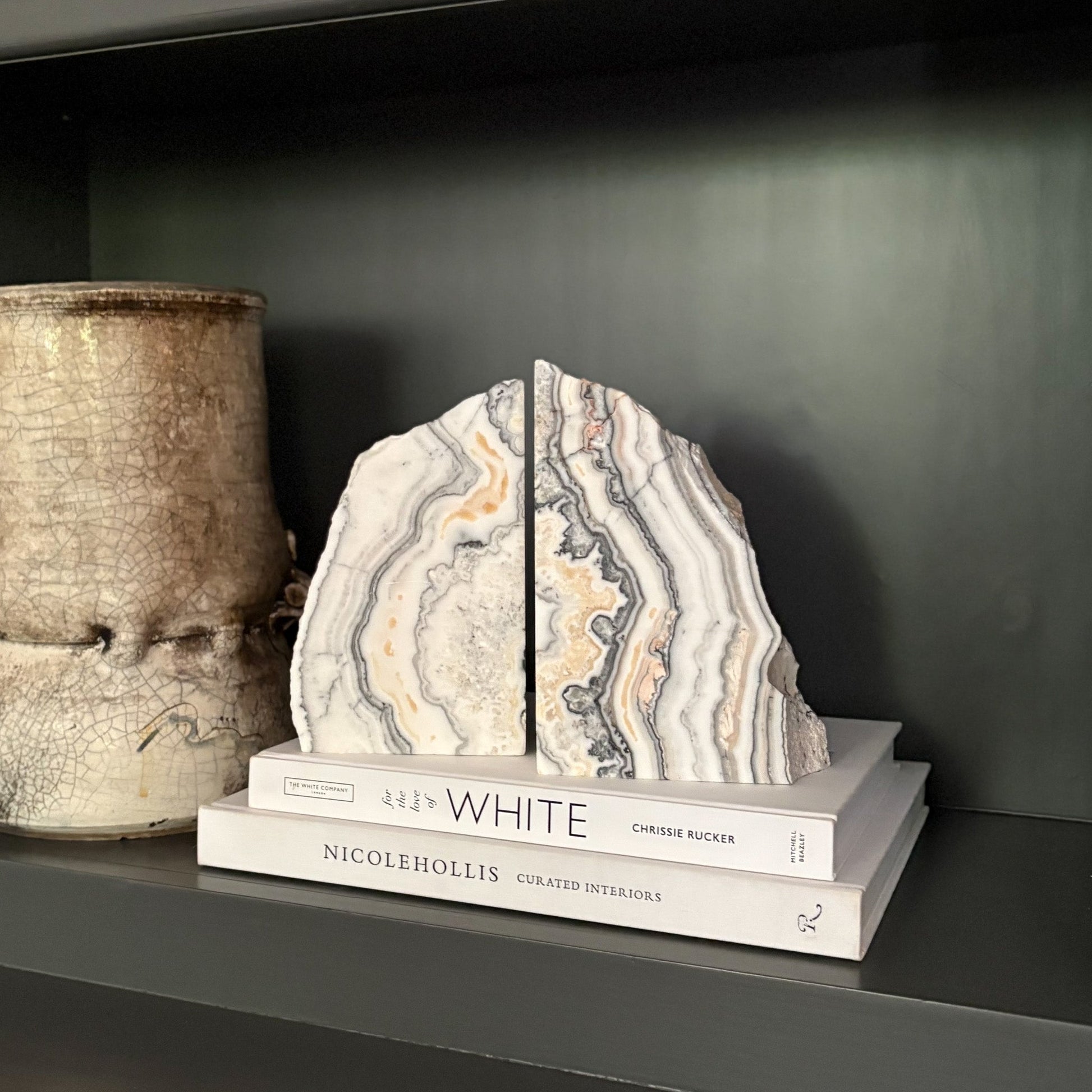 cave calcite bookends