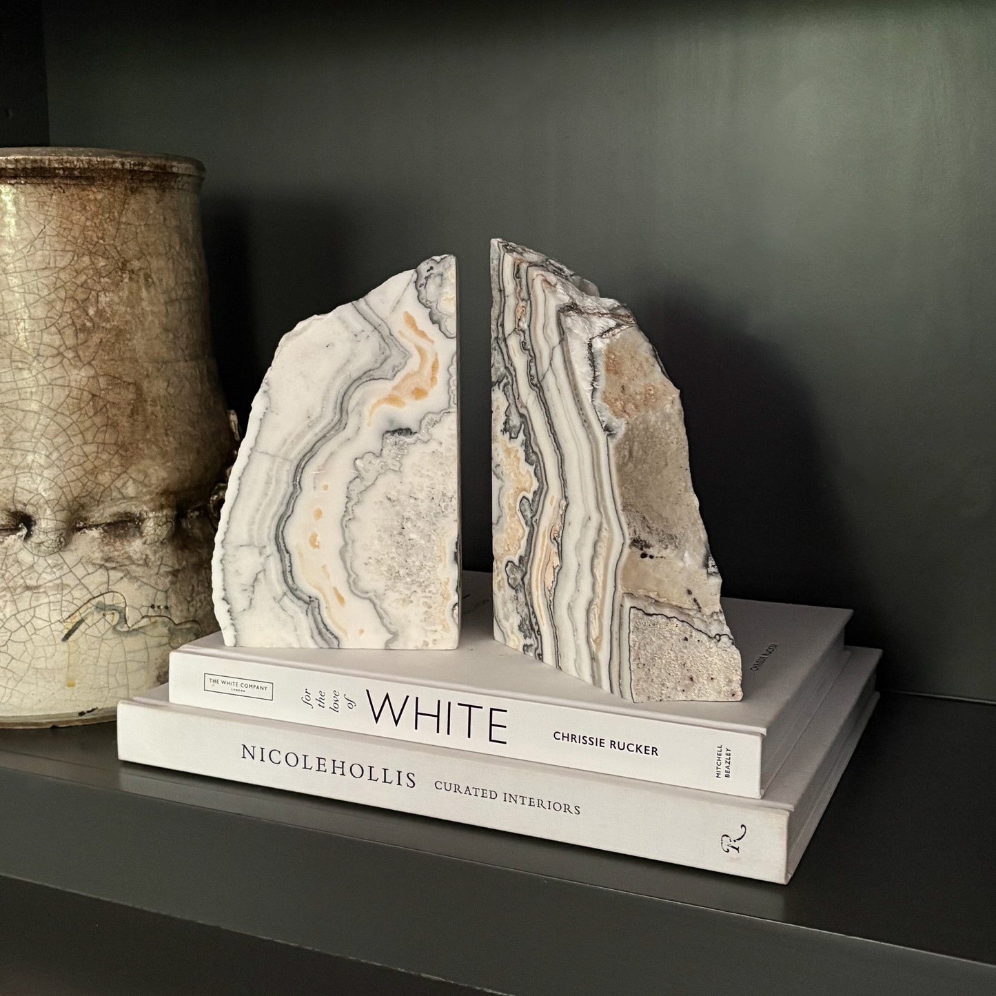 natural stone bookend pair