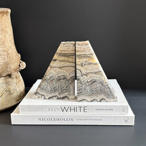 natural stone home accents, cave calcite bookends