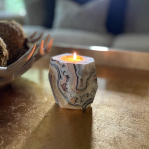 Open image in slideshow, cave calcite tealight candle holder
