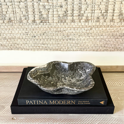 artisan black and white onyx bowl