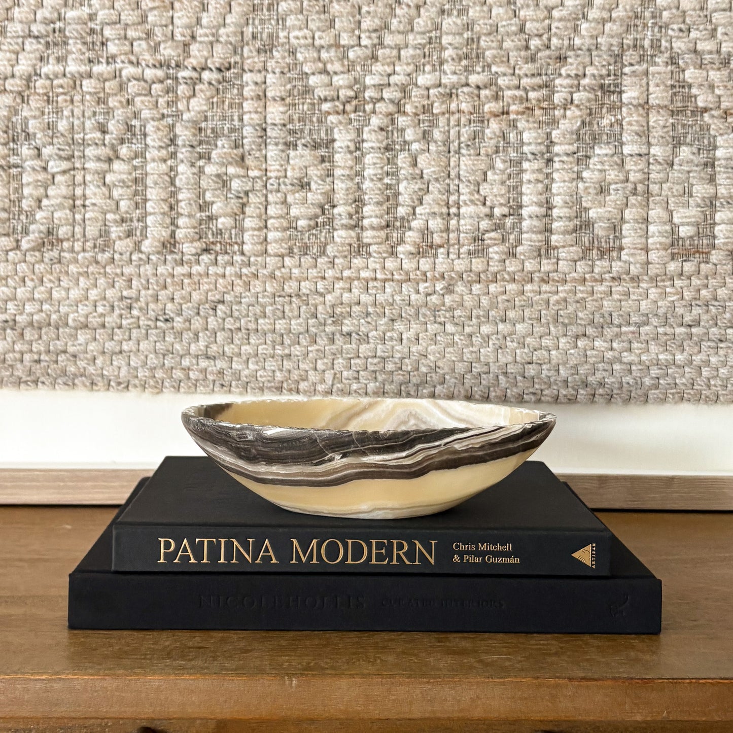 Hand Carved Zebra Onyx Bowl