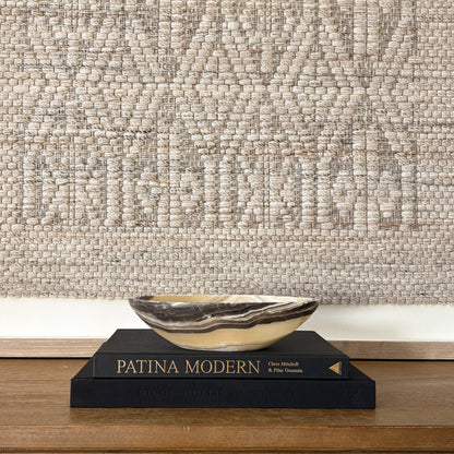 Hand Carved Zebra Onyx Bowl