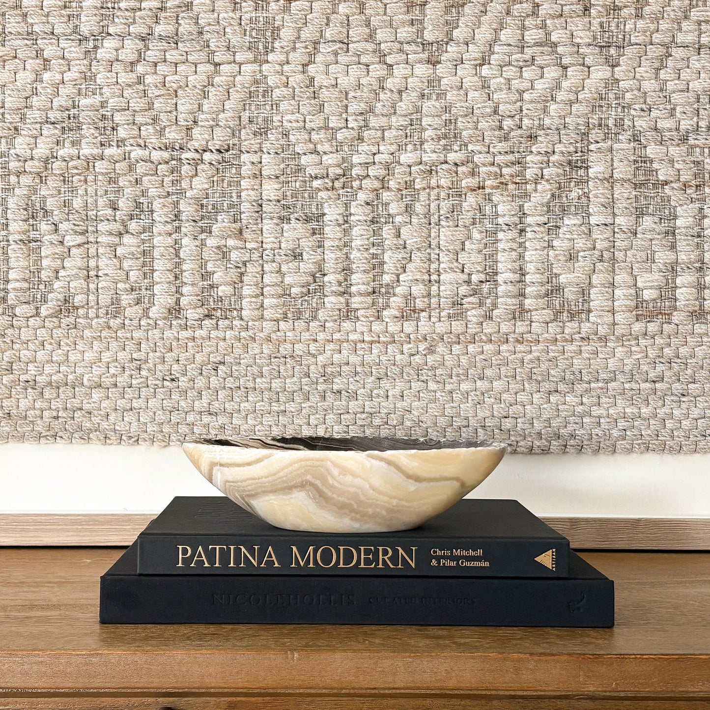 Hand Carved Zebra Onyx Bowl