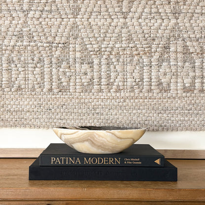 Hand Carved Zebra Onyx Bowl