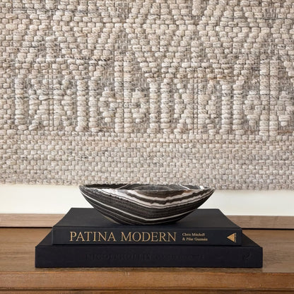 Small luxury zebra onyx bowl made from genuine striped onyx stone