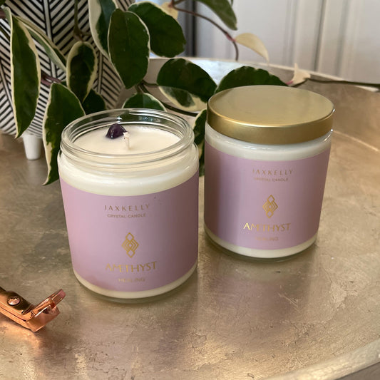 healing crystal candle, aromatherapy candle