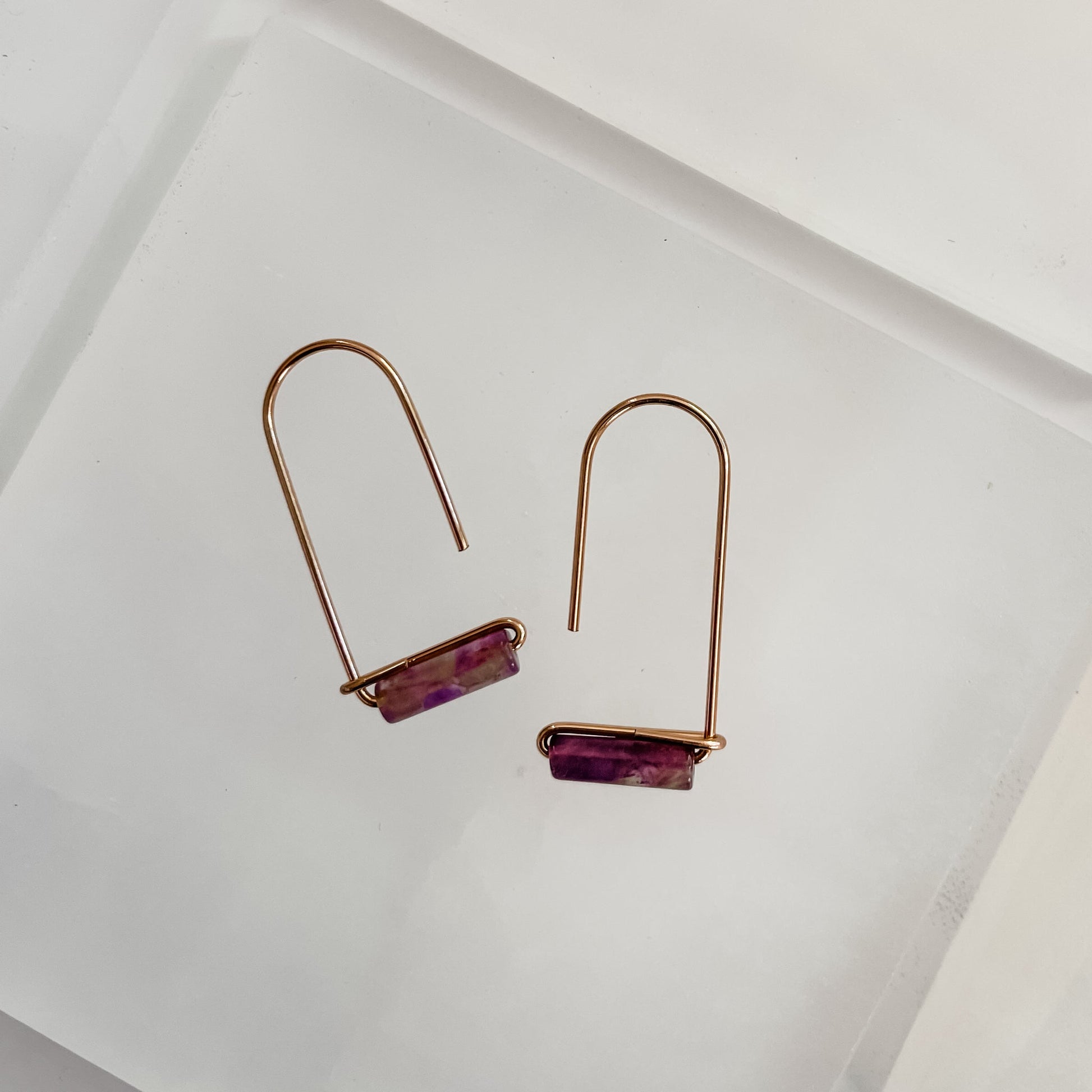 Amethyst Drop Earrings - Rare Earth Mercantile