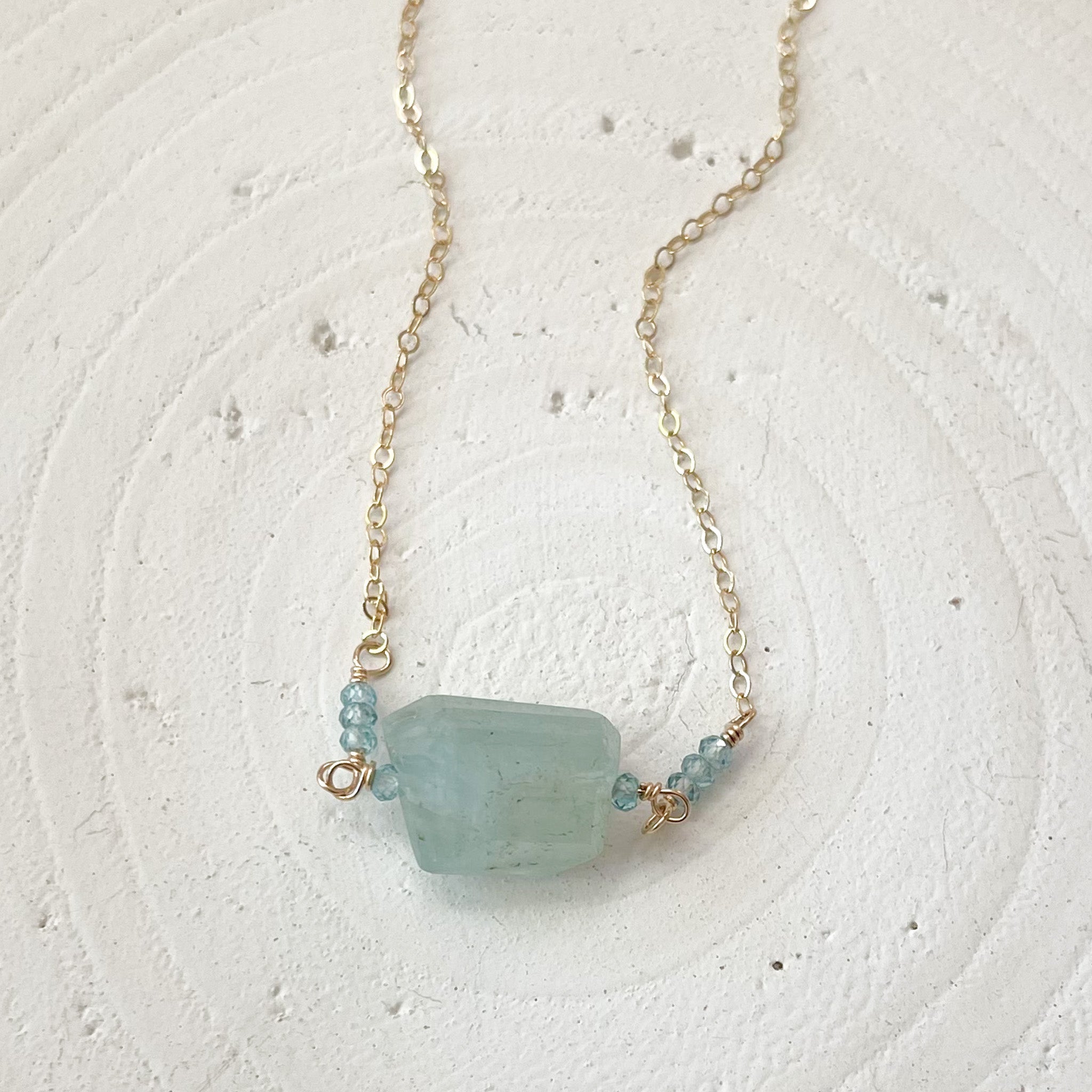 Aquamarine Jewelry, Handmade Aquamarine Necklace