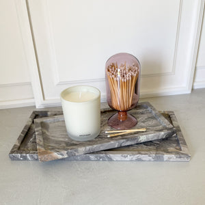 decorative grey marble tray, marble home accents