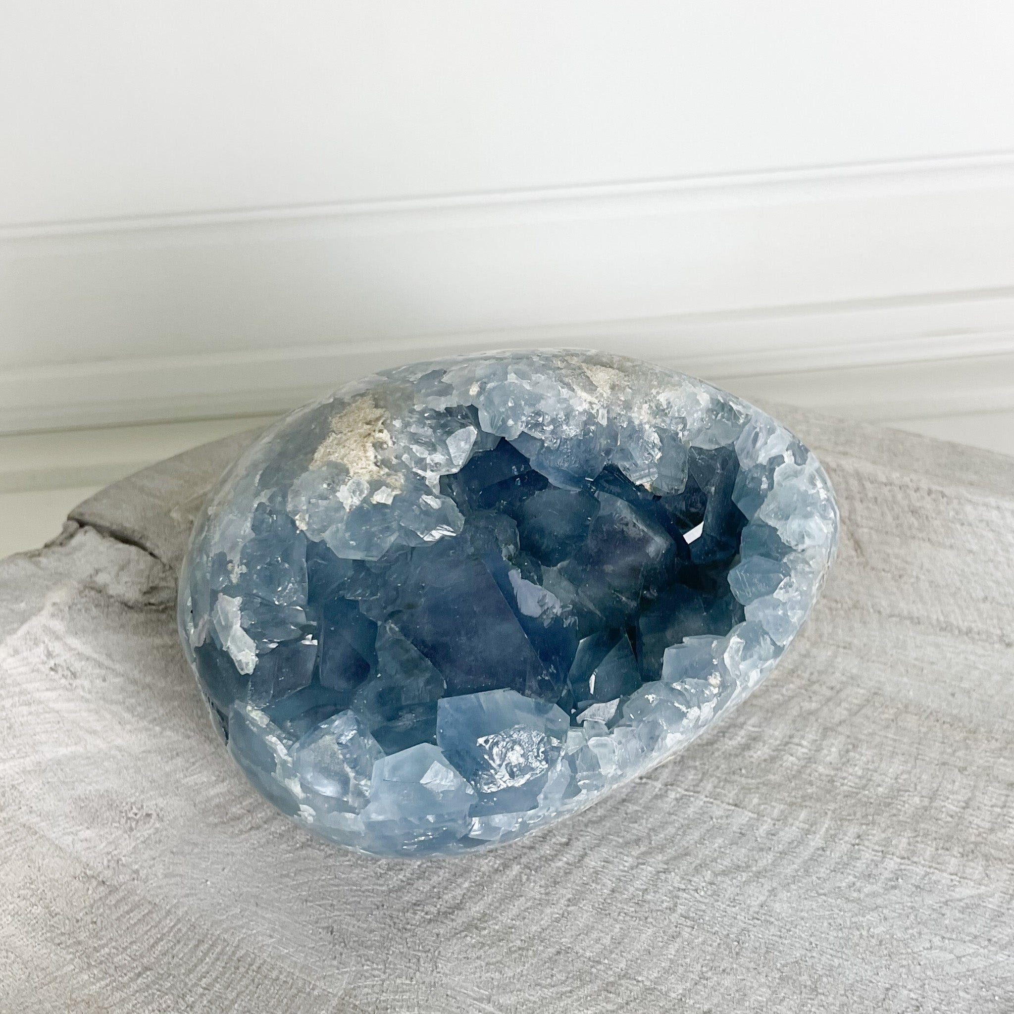 Celestite Geode, Home Accents OKC, Crystal Home Accents, Blue Home Accents
