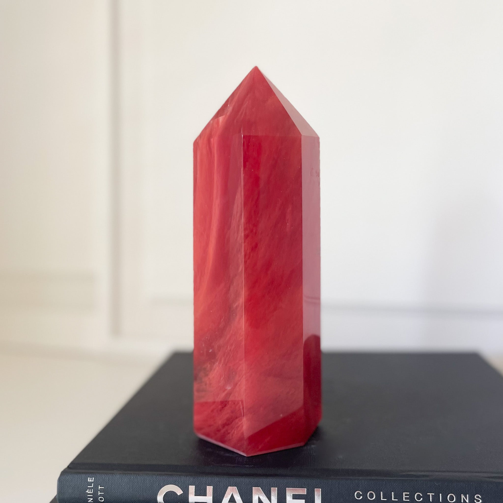 Red Crystal Point, Red Gemstone Decor