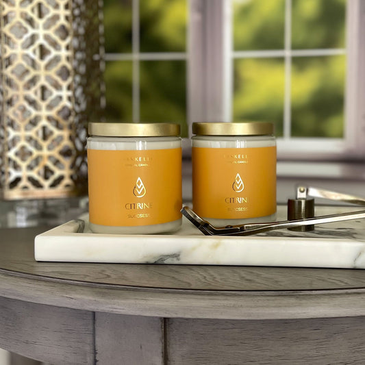 Citrine Crystal Candle