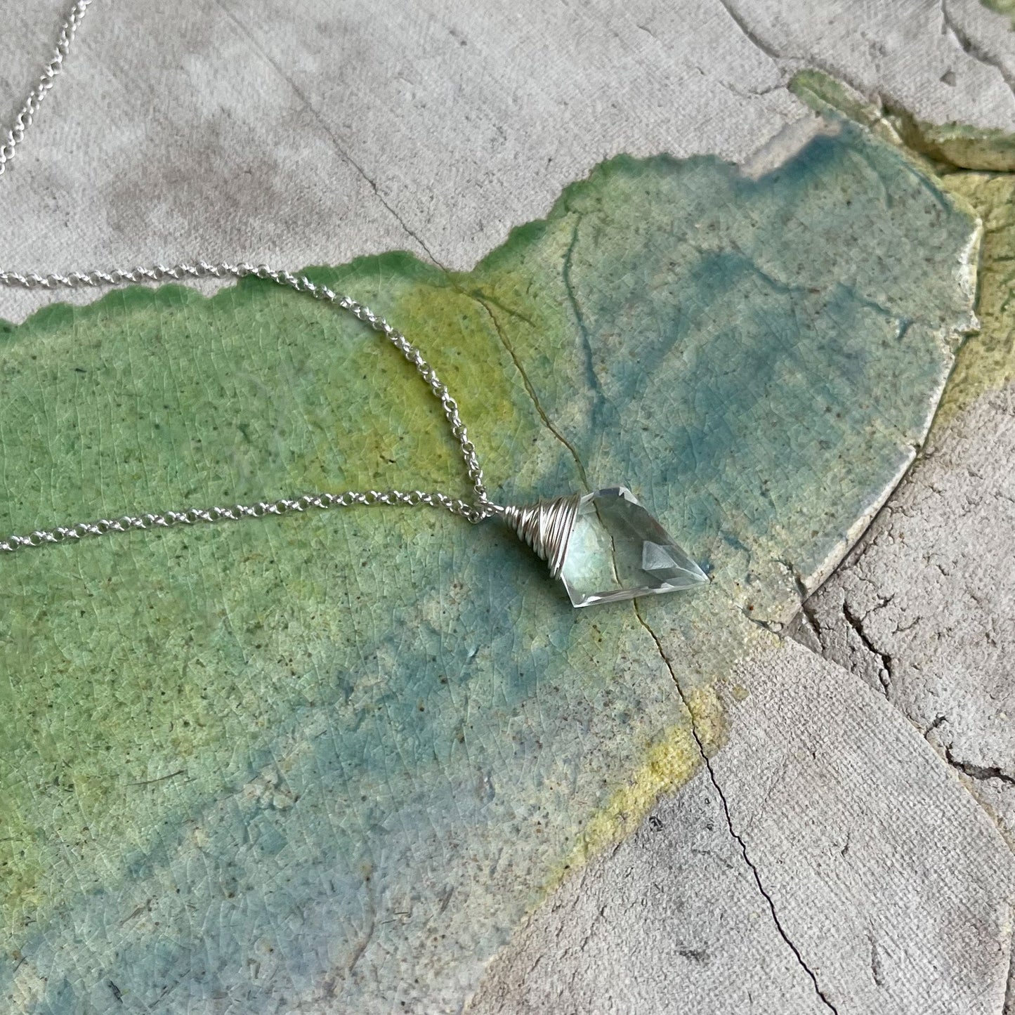 Crystal Quartz Necklace, Boho Jewelry, Minimalist Jewelry. Minimalist Necklace