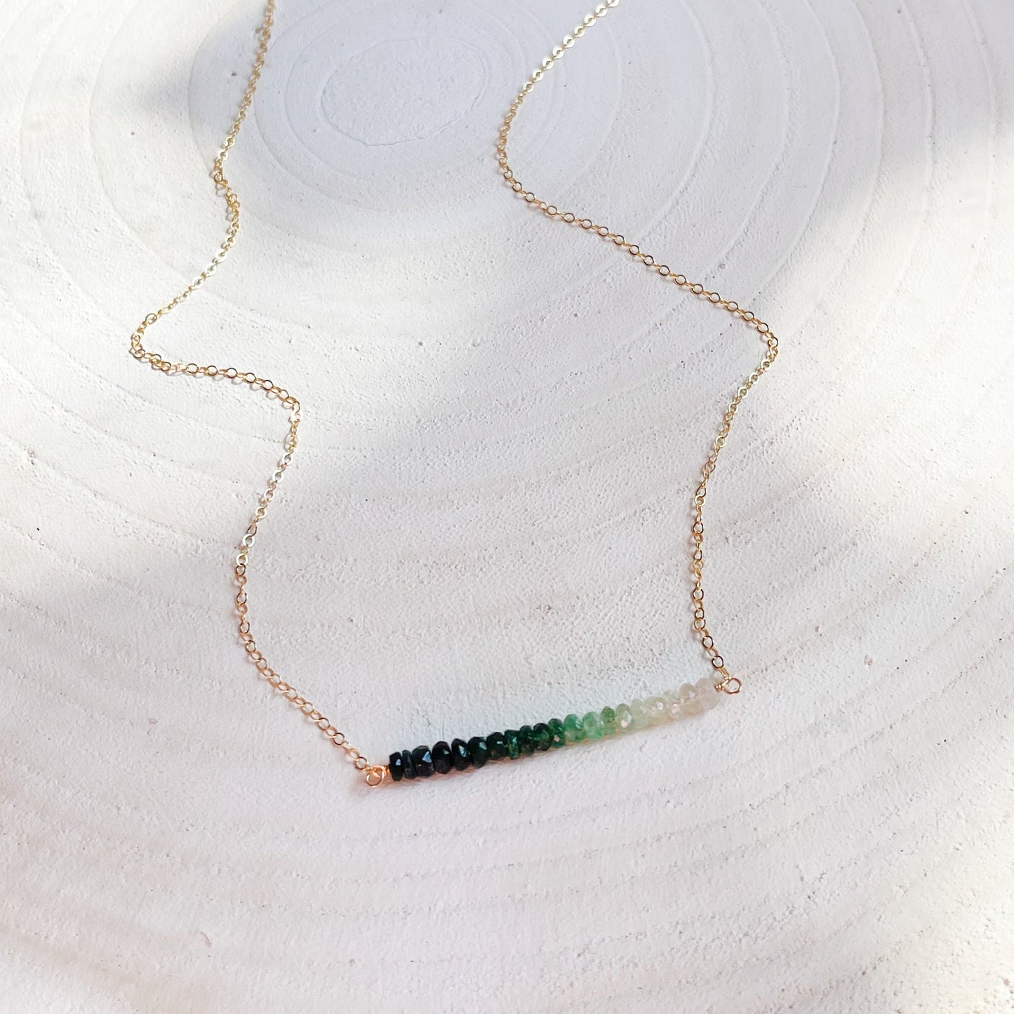 Emerald Ombre Necklace, Emerald Jewelry, Boho Necklace