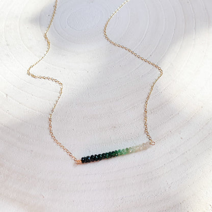Emerald Ombre Necklace, Emerald Jewelry, Boho Necklace