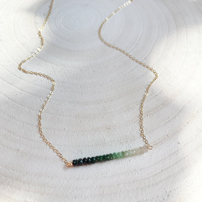 Emerald Gemstone Necklace, Green Crystal Necklace, Modern Minimalist Jewelry