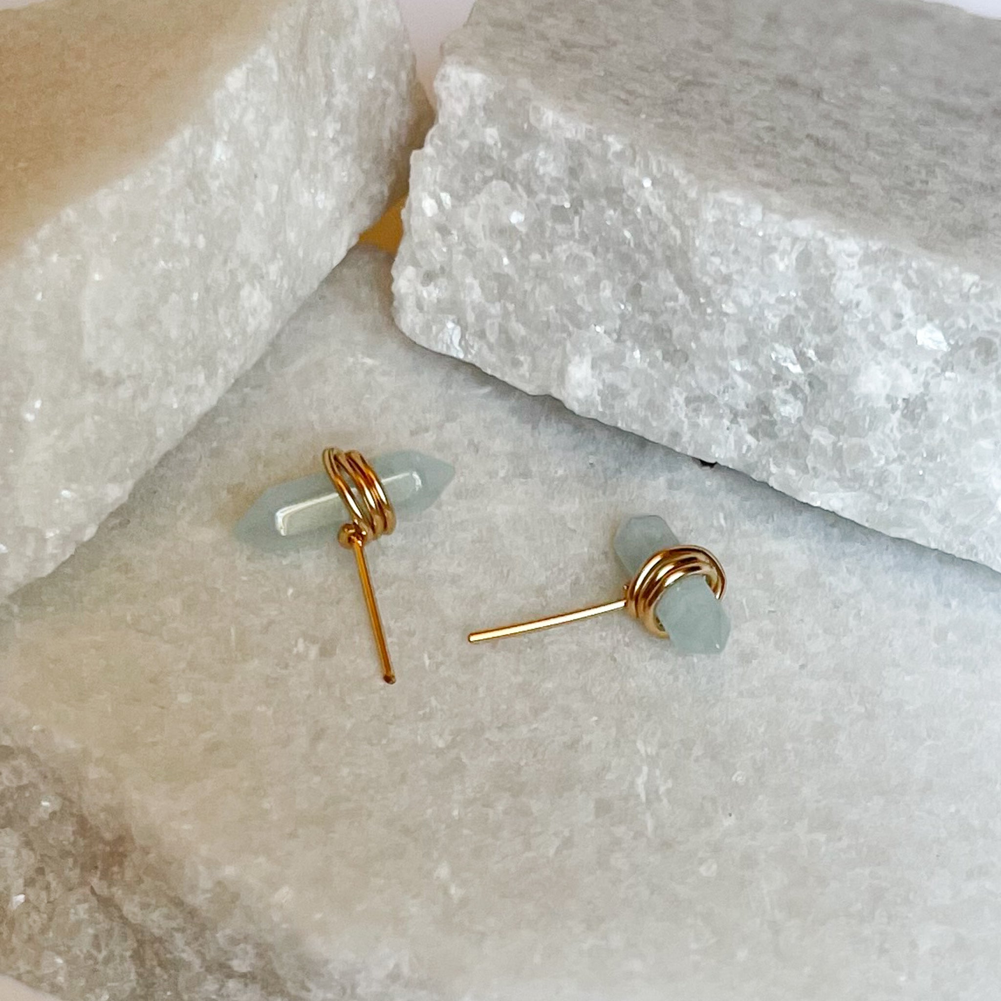Gemstone Crest Stud Earrings - Rare Earth Mercantile