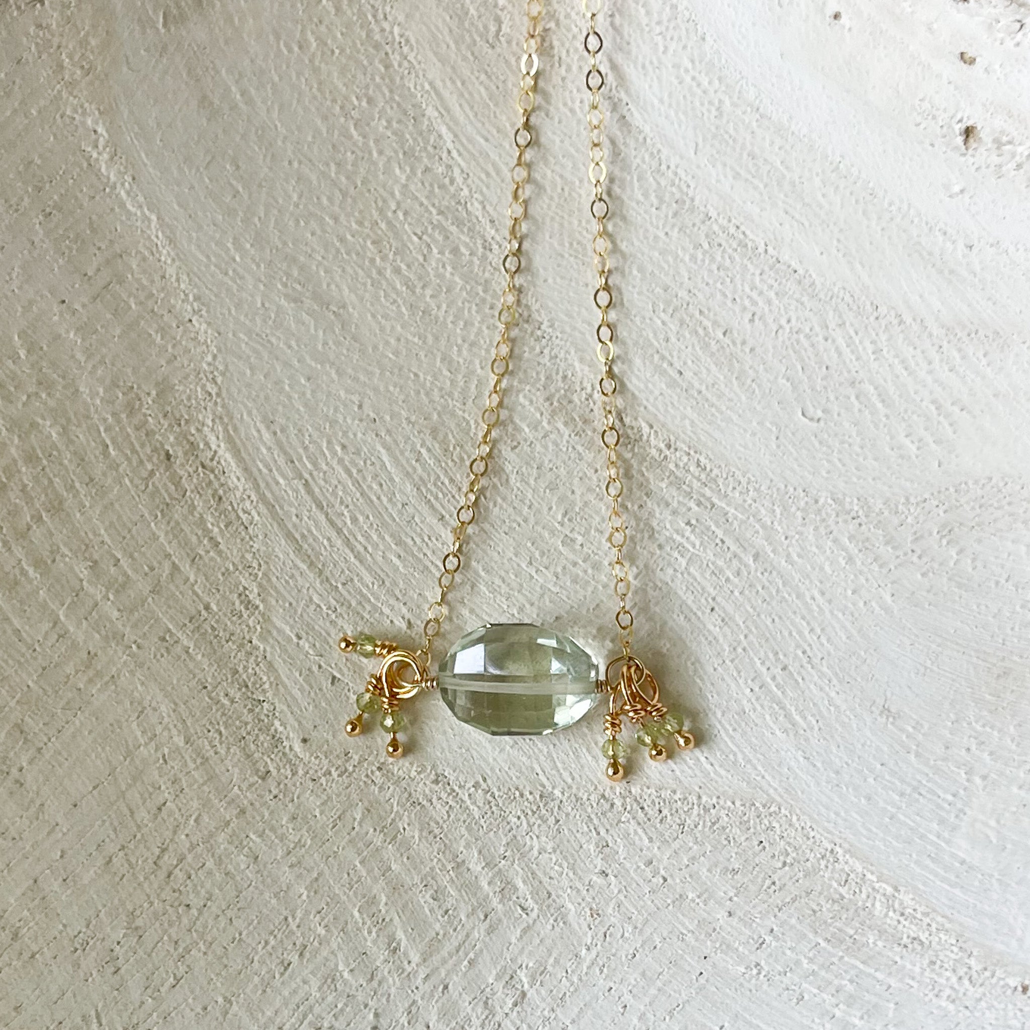 Green Amethyst Oval Necklace, Boho Necklace, Natural Stone Jewelry, Buy Natural Stone Jewelry OKC