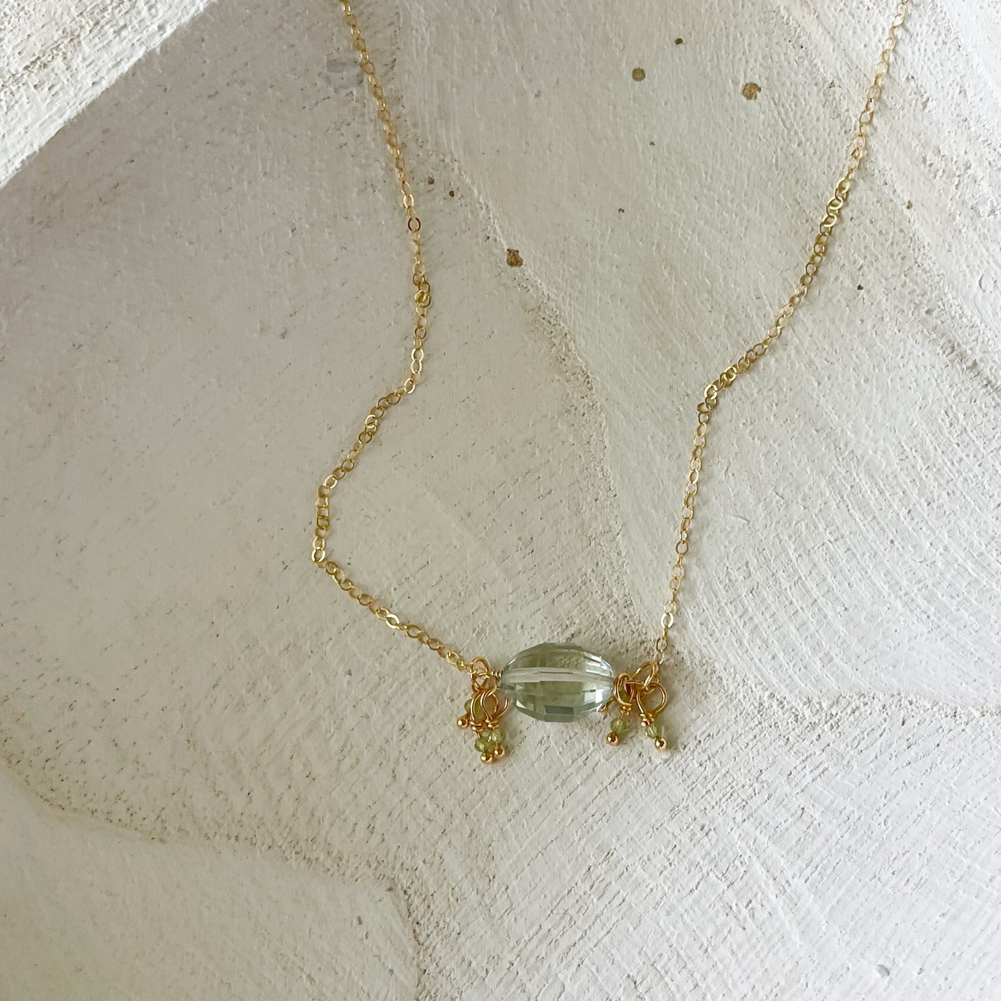 Green Amethyst Gemstone Necklace, Handmade Necklace, Natural Stone Necklace, Crystal Necklace, Buy Crystal Jewelry OKC 