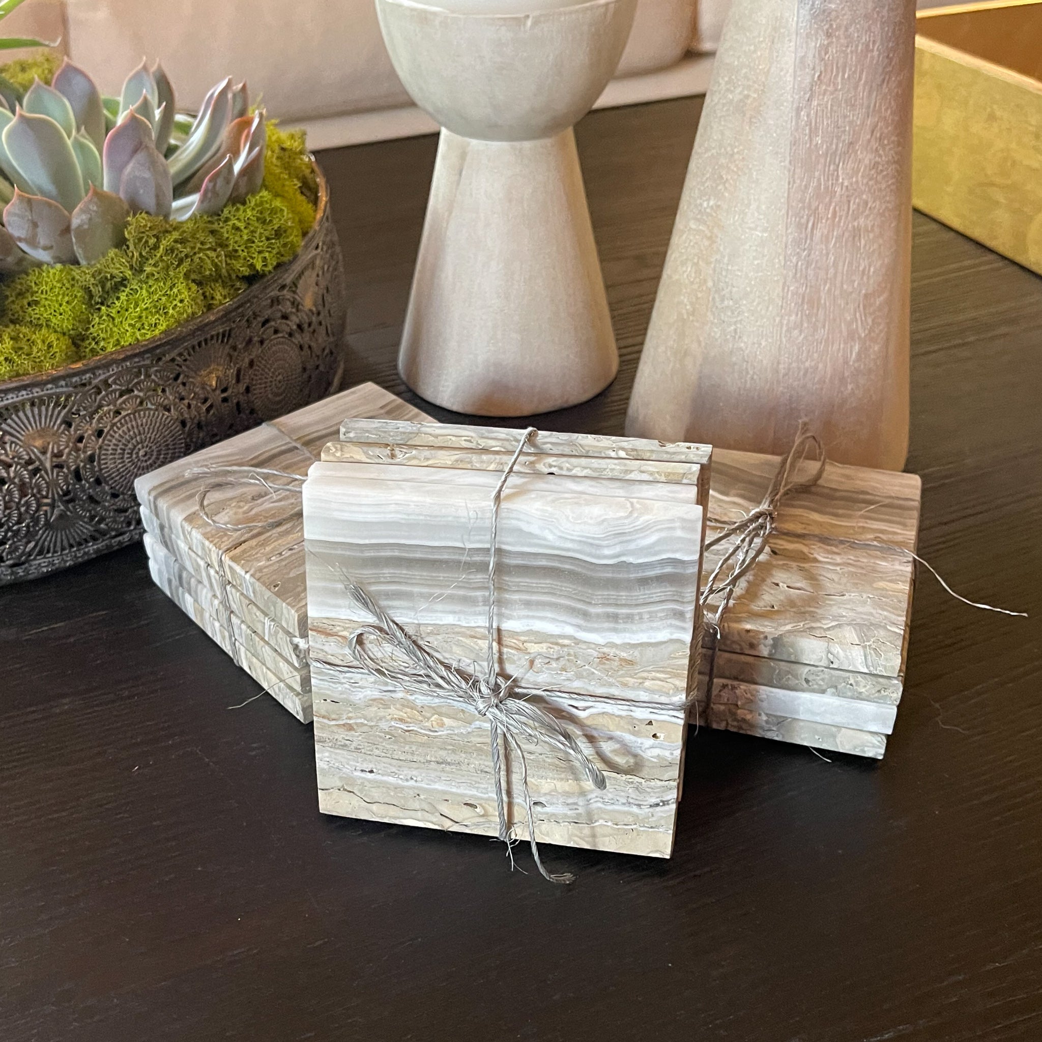 Onyx Coasters, Natural Stone Coasters, Onyx Home Accessories, Home Accessories OKC