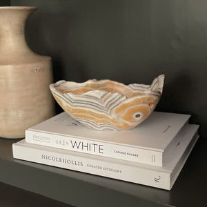 Hand Carved Zebra Calcite Bowl