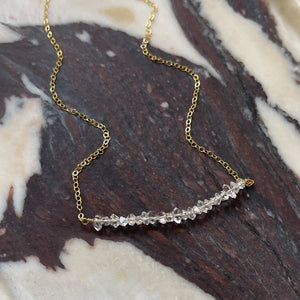 Herkimer Diamond Necklace, Quartz Crystal Boho Necklace