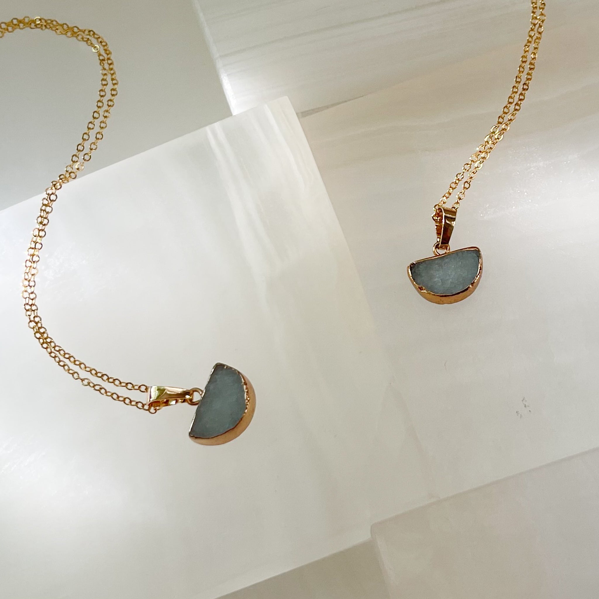 Jadite Gold Pendant Necklace - Rare Earth Mercantile