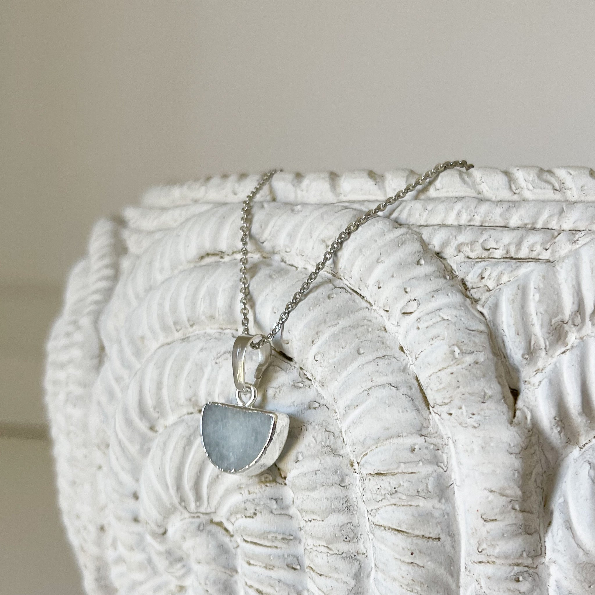 Jadite Silver Pendant Necklace - Rare Earth Mercantile