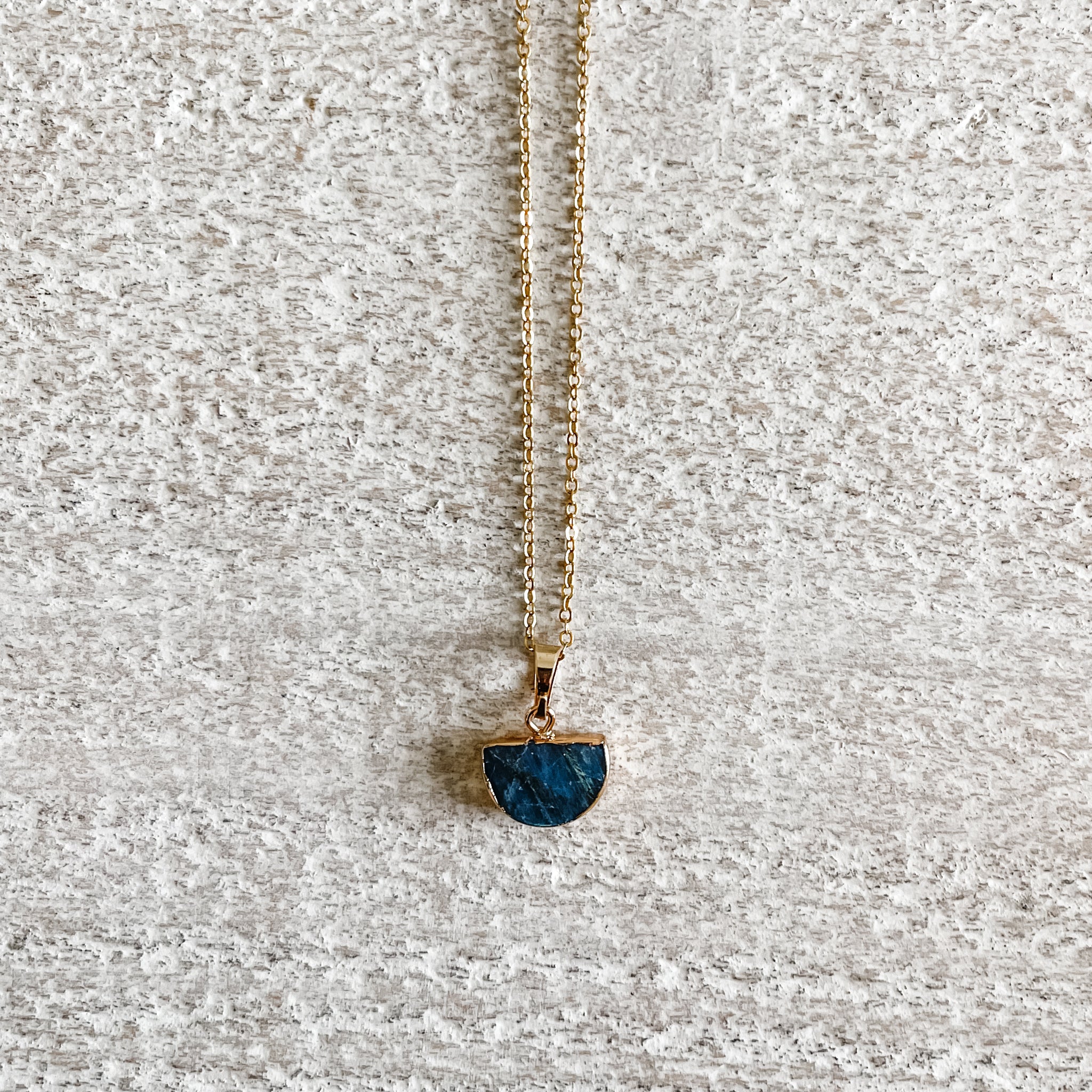Labradorite Gold Pendant Necklace, Minimalist Necklace