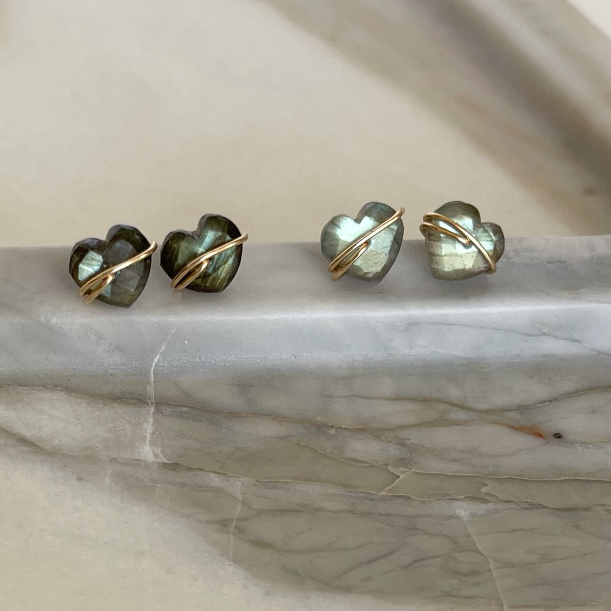 labradorite gemstone stud earrings