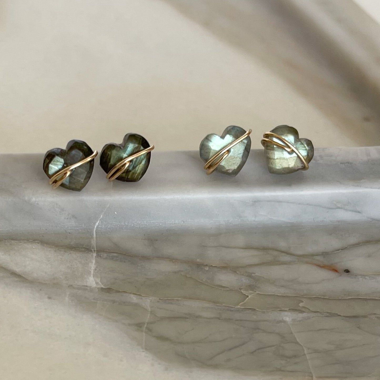 labradorite gemstone stud earrings