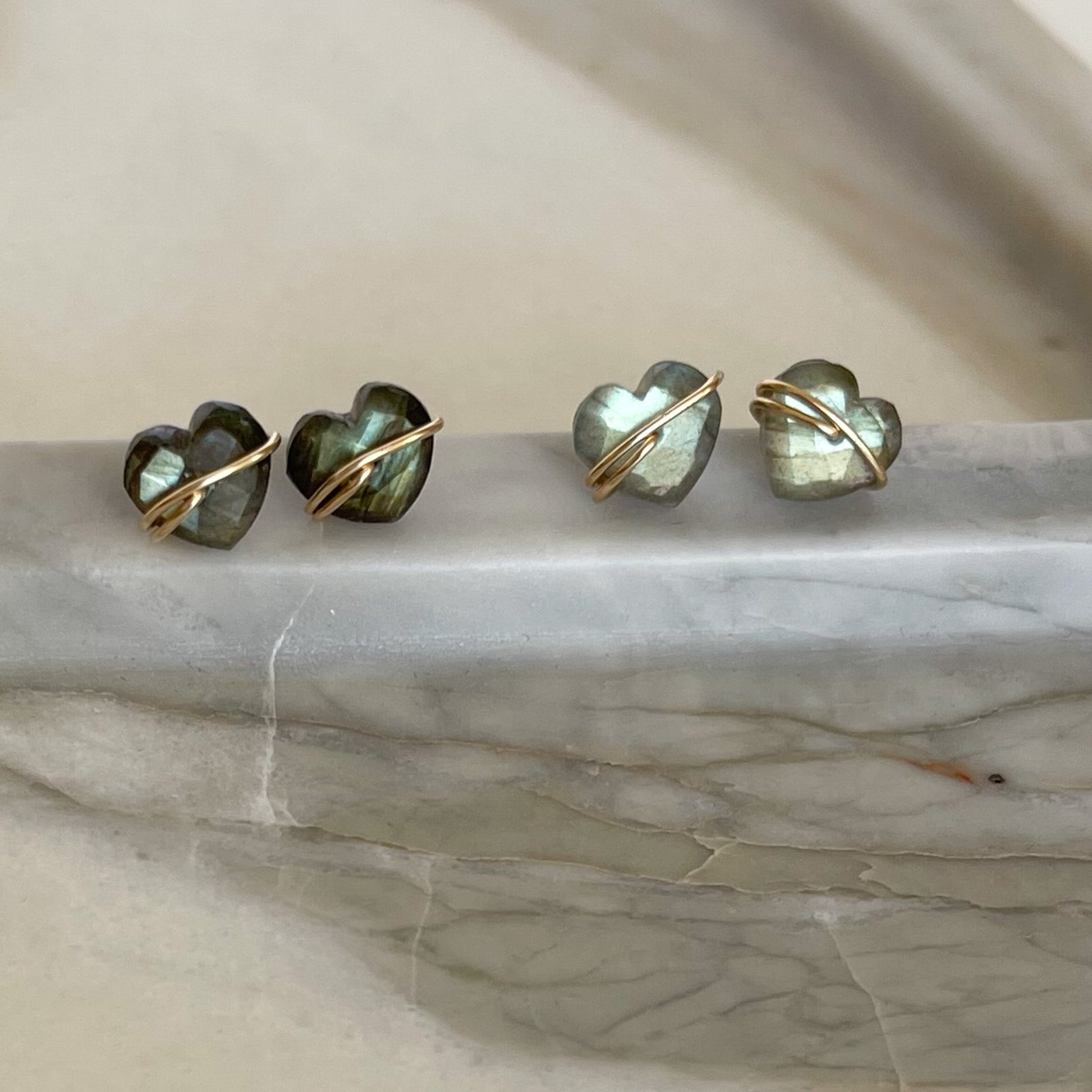 labradorite gemstone stud earrings