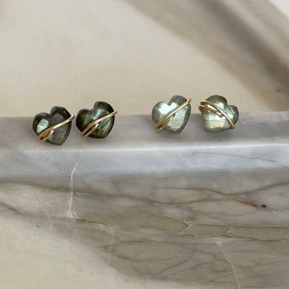 labradorite gemstone stud earrings