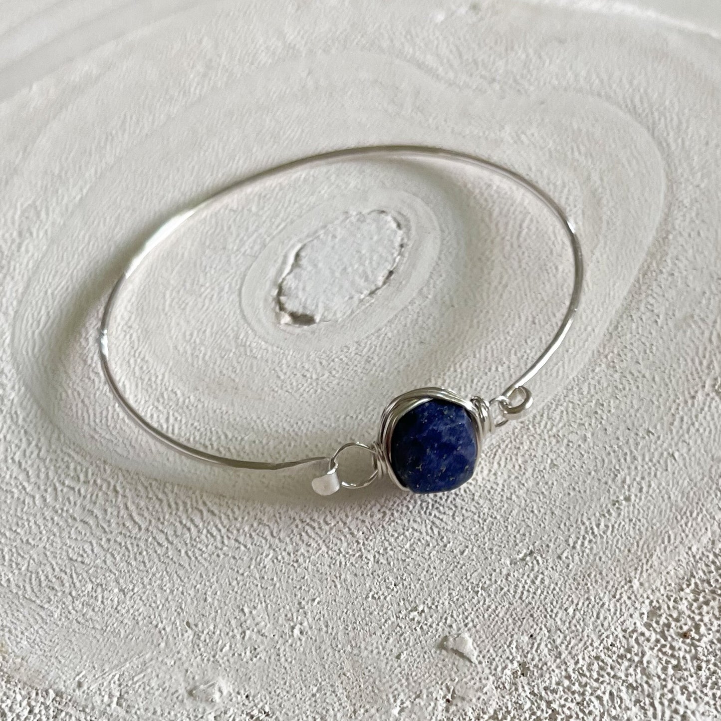 Silver Lapis Bracelet, Silver Lapis Jewelry, Boho Bracelet