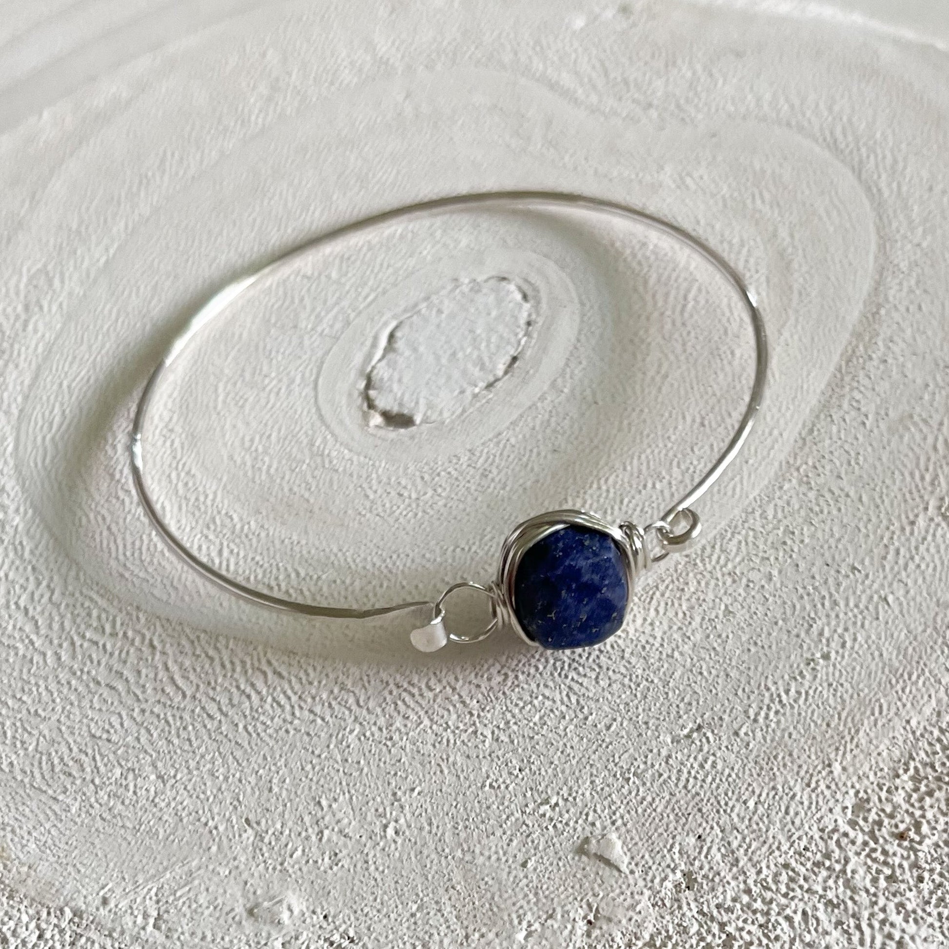 Silver Lapis Bracelet, Silver Lapis Jewelry, Boho Bracelet