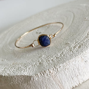 Lapis Lazuli Gold Stacking Bracelet, Lapis Gemstone Jewelry, Dainty Bracelet, Minimalist Bracelet