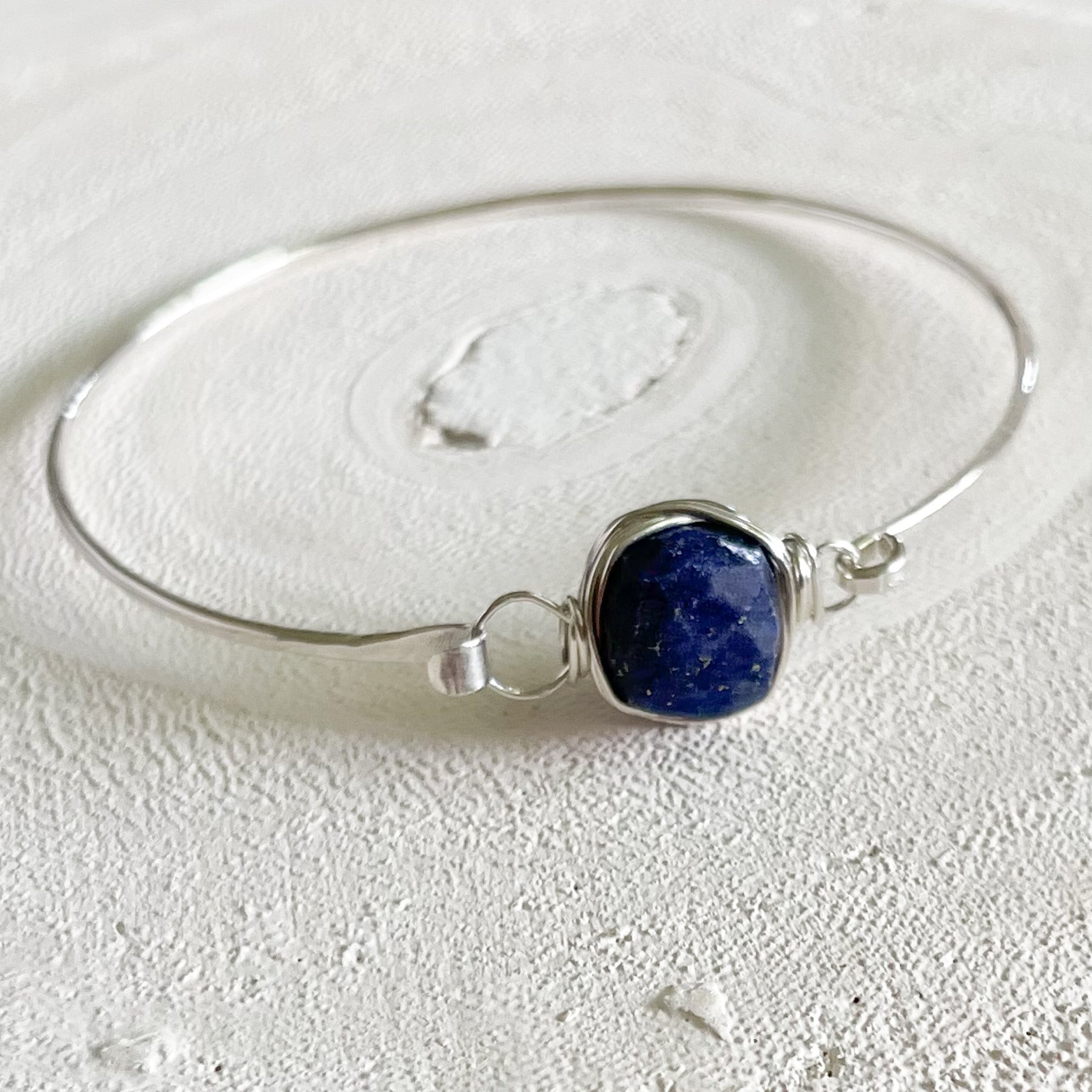Lapis Lazuli Sterling Silver Bracelet, Lapis Jewelry, Blue Gemstone Bracelet